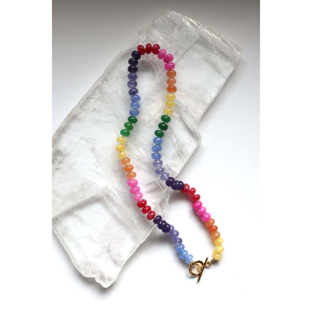 Maribelle – Silk-Knotted Candy Jade Necklace – 18"